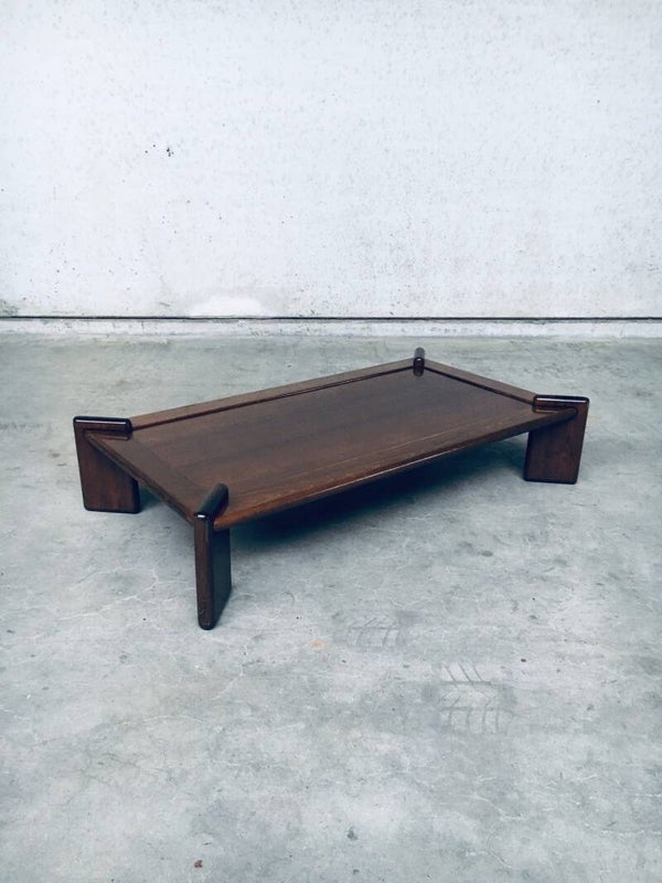 Brutalist French Design Low Coffee Table, France 1970's