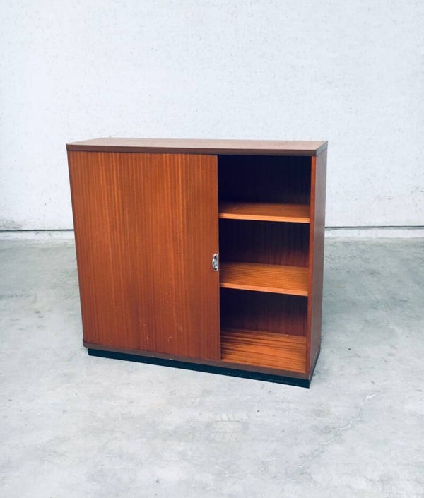 Midcentury Modern Design Sliding Door Filing Cabinet, 1960's Belgium