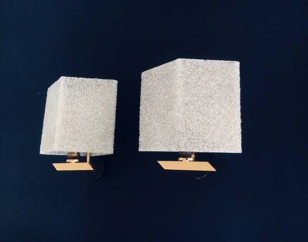 1960's French Design Flush Mounted Wall Lamp Set