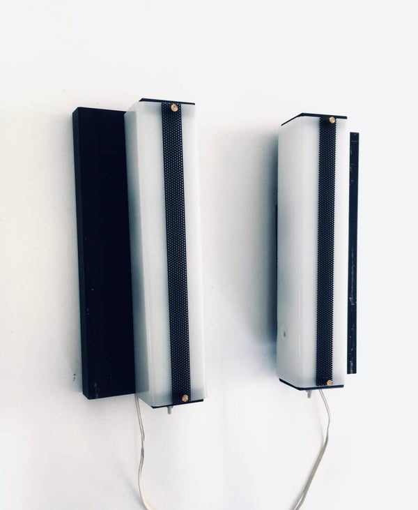 1960's Geometric Design Floating Wall Lamp Set