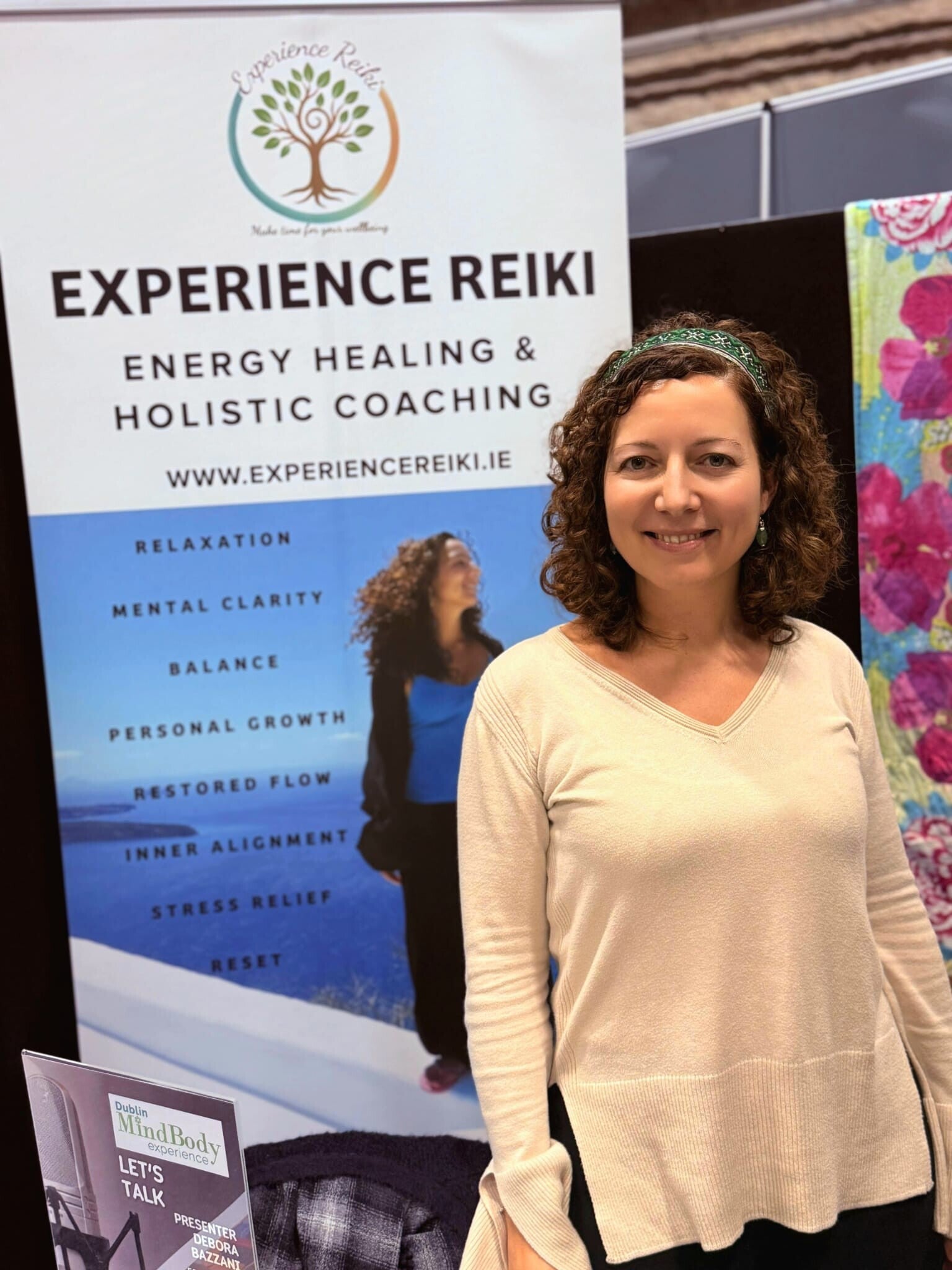 Debora Bazzani, Reiki Practitioner and founder of Experience Reiki, at her stand at Mind Body Experience at the RDS, in Dublin