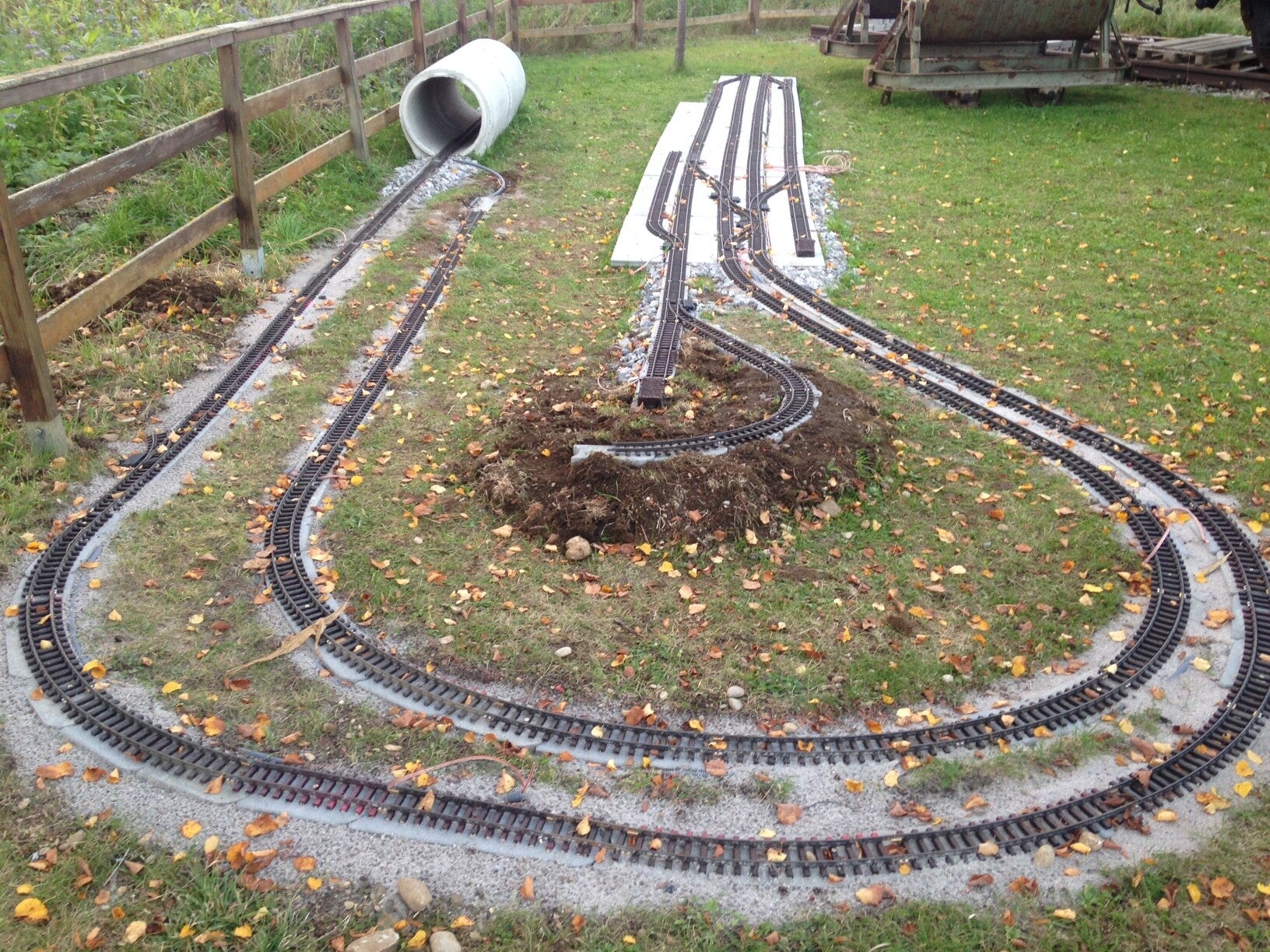 Bau der Gartenbahn - Aufstellung des Wagens - Erinnerungsstätte Eisenbahnfreunde Vaterstetten