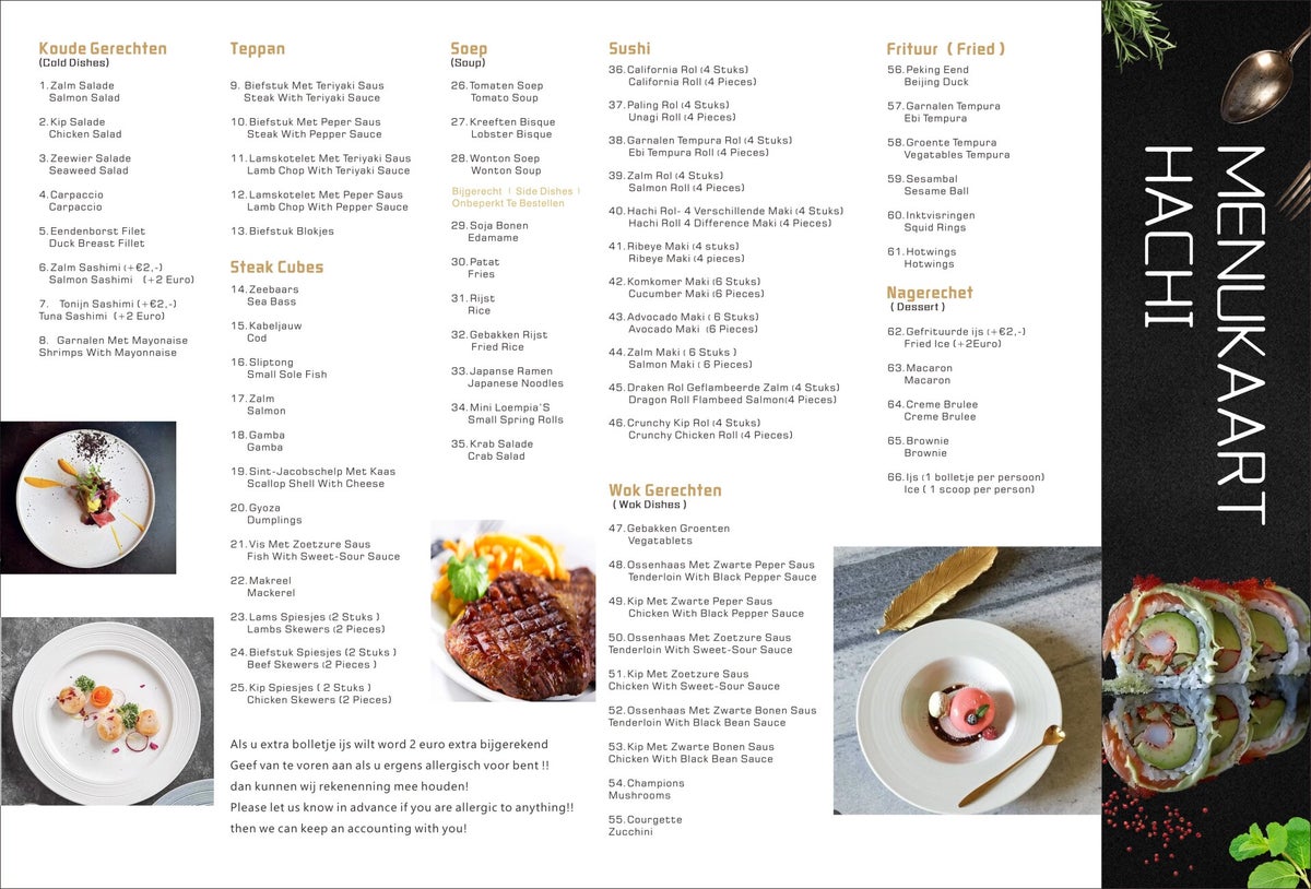 Menu Hachi