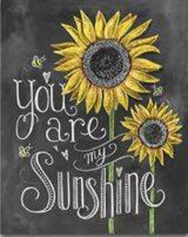 Diamond painting zonnebloem met tekst 80x60 cm