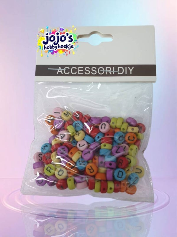 Ronde Letter Kralen in Mix Kleuren – Perfect voor DIY Armbanden, Kettingen en Meer