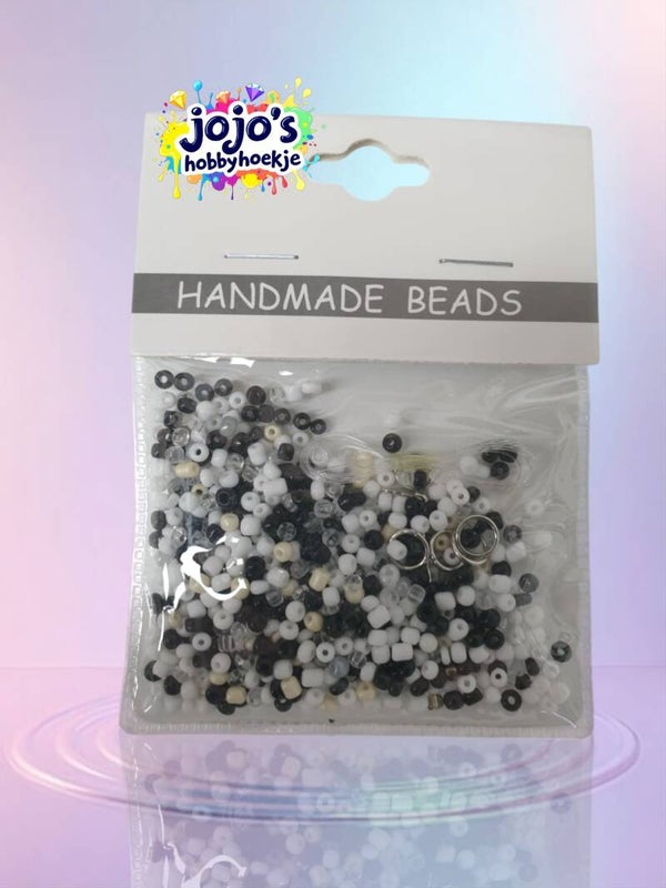 Zwart/Witte Kleur Ronde Kralen 3mm – Perfect voor DIY Armbanden en Kettingen