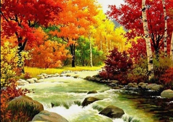 Diamond painting landschap 80x60 cm