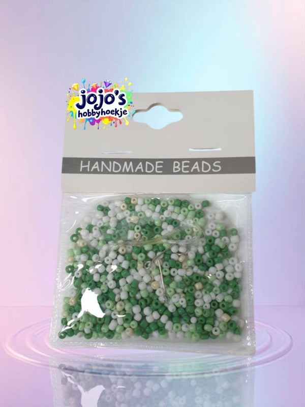 Gemixte Groen/Witte Ronde Kralen 3mm – Perfect voor DIY Armbanden en Kettingen