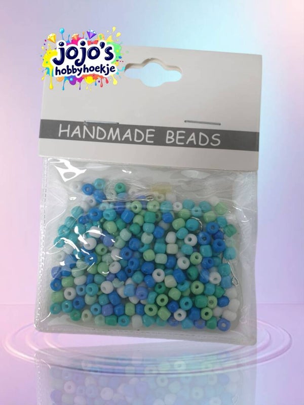 Gemixte Blauw/Wittinten Ronde Kralen – Perfect voor DIY Sieraden & Knutselprojecten