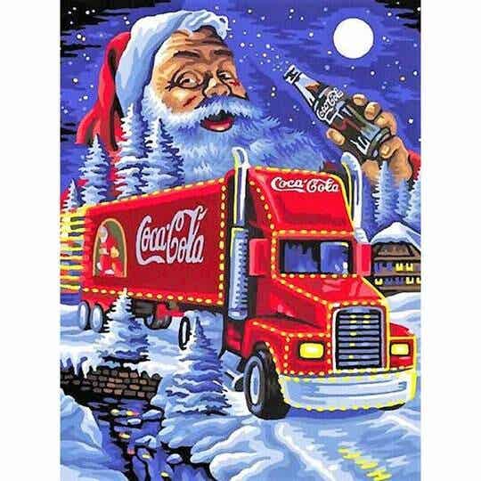 27. coca cola kersttruck – 50x40 cm – vierkante stenen