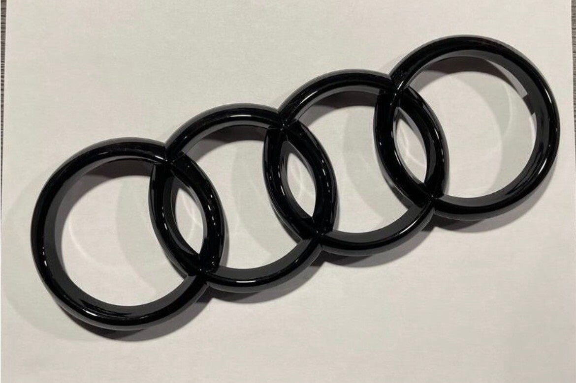 Audi glänzend schwarz Ringe Emblem Grill 273mm A3 A4 A7 A8 A6