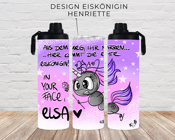 Thermobecher mit 2 Schraubverschlüssen Design EISKÖNIGIN HENRIETTE""