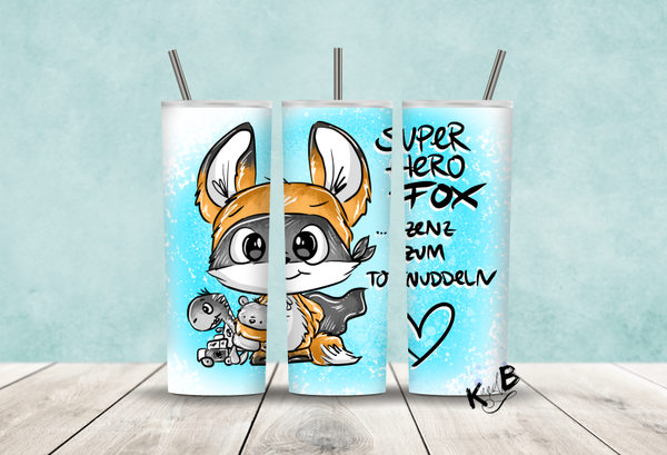 Thermobecher mit Steckdeckel  "SUPERHEROFOX 2"