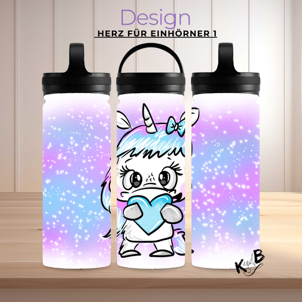 Thermoflasche "HERZ FÜR EINHÖRNER 1"