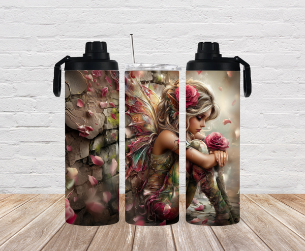 🧚 Thermobecher „Zauberhafte Rosenfee“ – personalisierbar