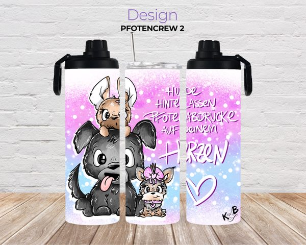 Thermobecher mit 2 Schraubverschlüssen " PFOTENCREW 2"