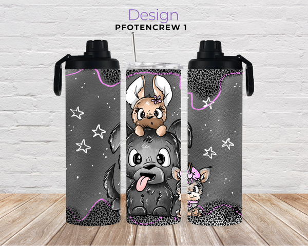 Thermobecher mit 2 Schraubverschlüssen " PFOTENCREW 1"