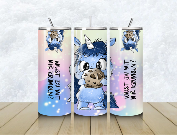 Thermobecher mit Steckdeckel "WILLST DU MIT MIR KRÜMELN"