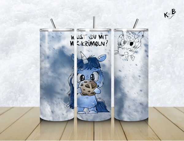 Thermobecher mit Steckdeckel "WILLST DU MIT MIR KRÜMELN"