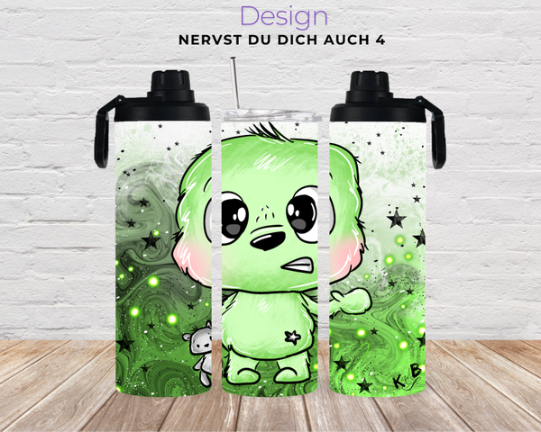 Thermobecher mit 2 Schraubverschlüssen "NERVST DU DICH AUCH 4"
