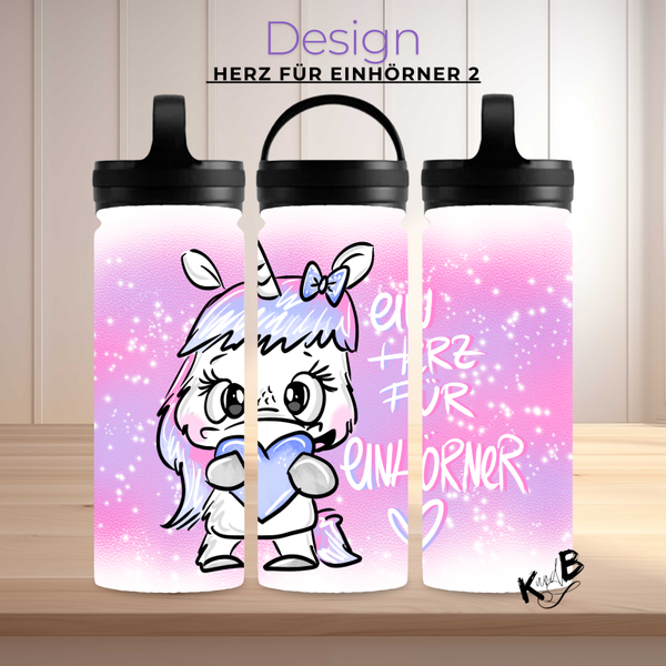 Thermoflasche "HERZ FÜR EINHÖRNER 2"
