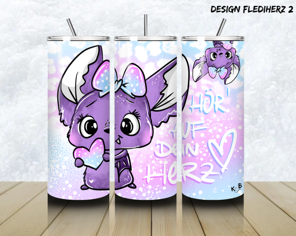 Thermobecher mit Steckdeckel "Design FLEDIHERZ 2"