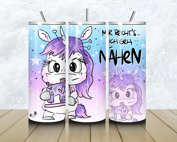 Thermobecher mit Steckdeckel "QUEEN OF F***SEWING 3"