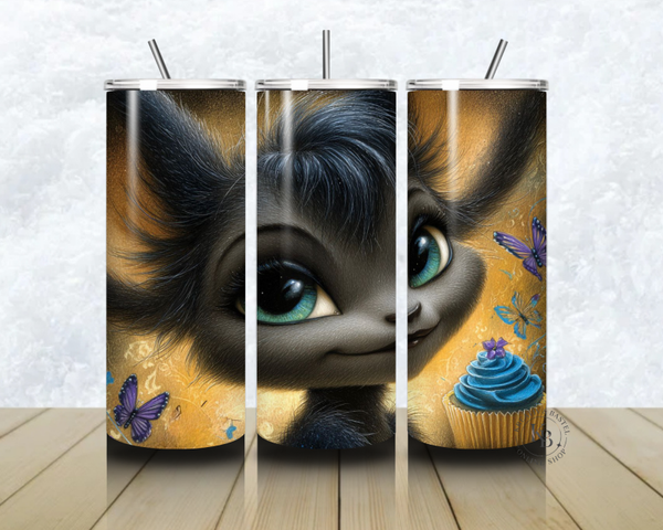 🧁🦋 Thermobecher – „Schmetterlingsfreund – Süßes Fantasiewesen“ – 20 OZ inkl. Strohhalm