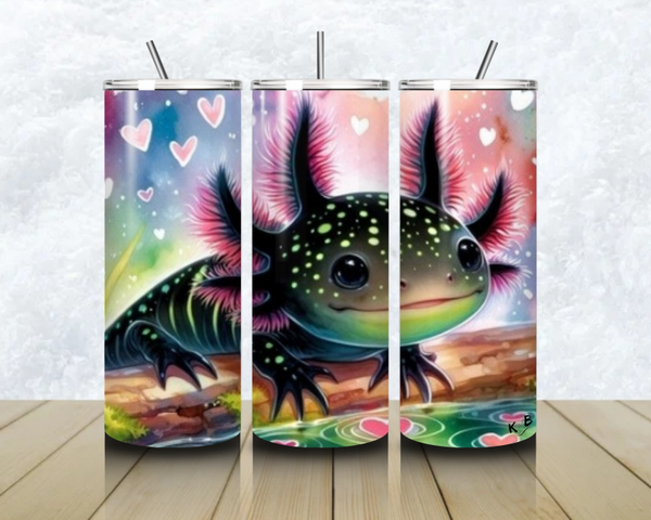 Thermobecher mit Steckdeckel "Design 1 Axolotl"