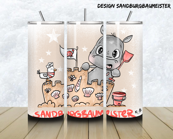 Thermobecher mit Steckdeckel "Design SANDBURGBAUMEISTER"