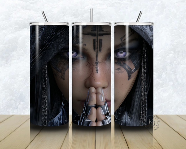 🖤⚙️ Thermobecher – „Cybergebet – Stille Macht“ – 20 OZ inkl. Strohhalm