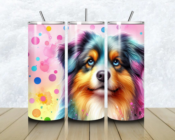 Thermobecher mit Steckdeckel "Australian Shepherd"