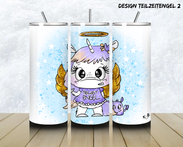 Thermobecher mit Steckdeckel "Design TEILZEITENGEL 2"