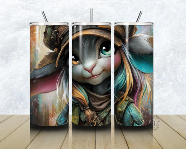 🐰🎩 Thermobecher – „Abenteuerhase – Mutig & Magisch“ – 20 OZ inkl. Strohhalm