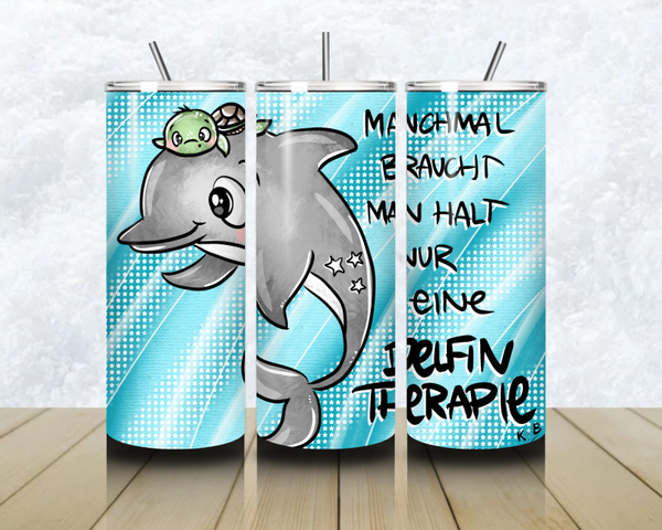 Schnubbi Thermobecher mit Steckdeckel "Design DELFINTHERAPIE"