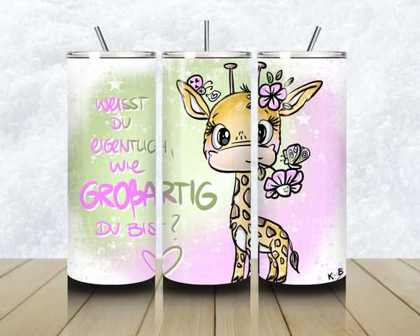 Schnubbi Thermobecher mit Steckdeckel "Design GIRAFFE GROSSARTIG"