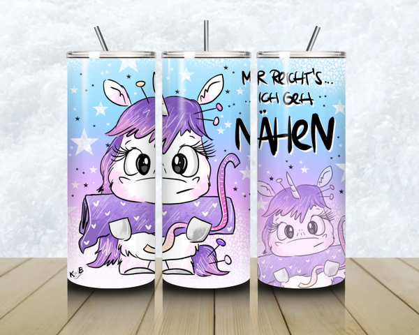 Thermobecher mit Steckdeckel "QUEEN OF F***SEWING 6"