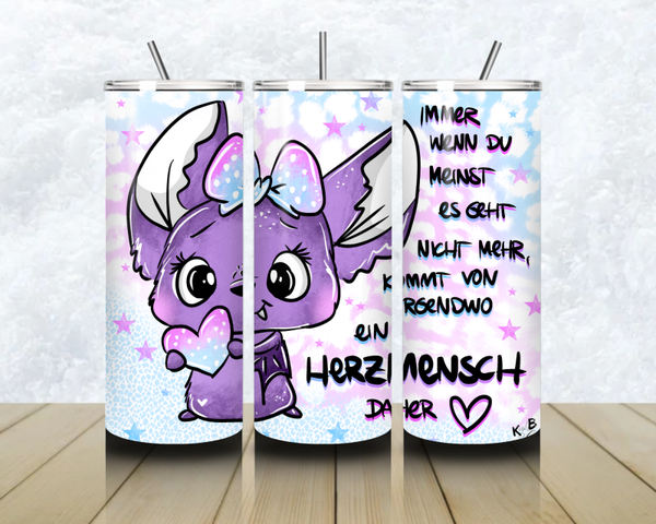 Schnubbi Thermobecher mit Steckdeckel "Design FLEDIHERZ 1 - Herzmensch"