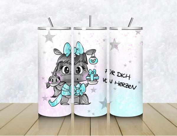 Thermobecher mit Steckdeckel "FÜR DICH VON HERZEN"