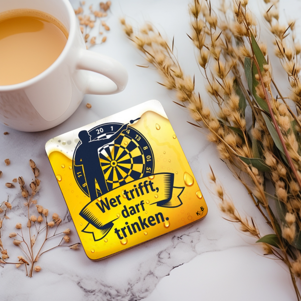 🎯 MDF-Untersetzer „Wer trifft, darf trinken“