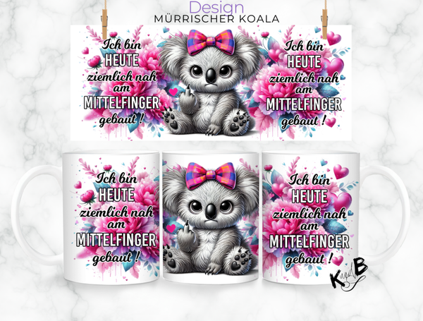 Tasse mit Motiv| Kaffeetasse | Geschenkidee - Design Mürrischer Koala