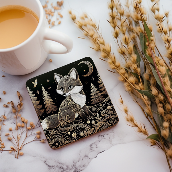 Untersetzer "Fuchs (schwarz/Gold)