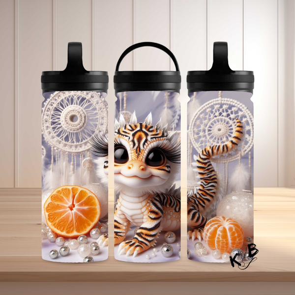 Thermoflasche "niedlicher Drache mit hellem Hintergrund"