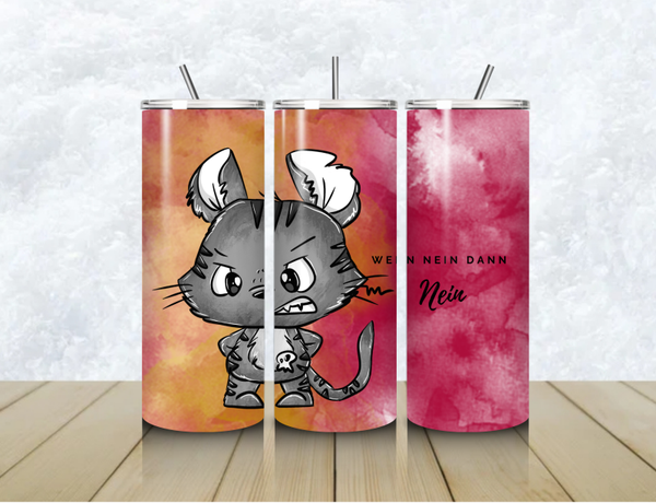 Thermobecher mit Steckdeckel "WENN NEIN DANN NEIN"