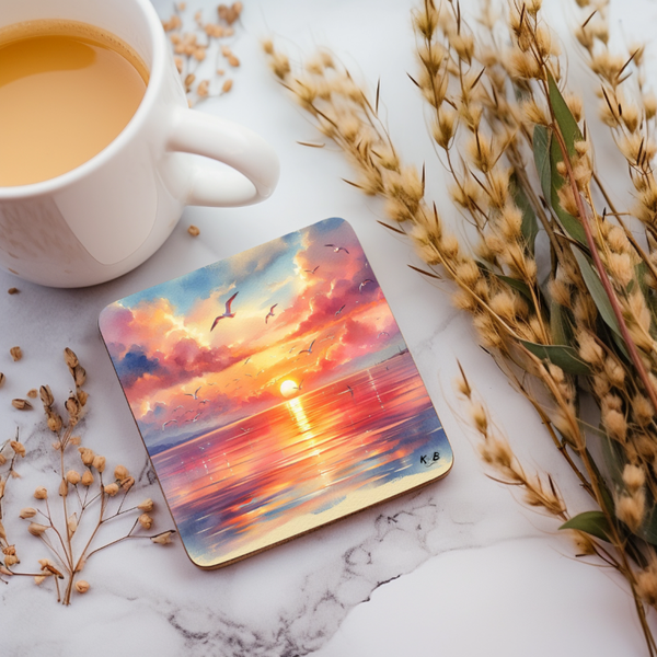 Untersetzer "Sonnenuntergang am Meer"