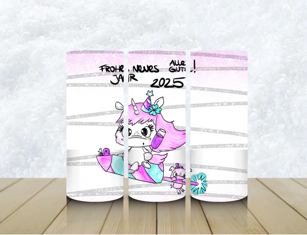 Thermobecher mit Steckdeckel "FROHES NEUES JAHR! 2025 ALLES GUTE!"
