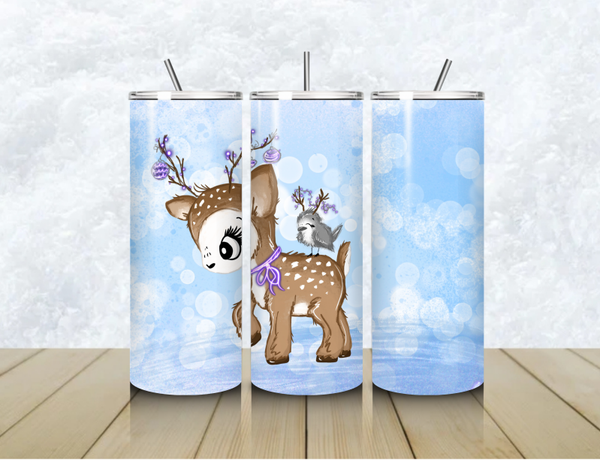 Thermobecher mit Steckdeckel " Winterwonderland Rehlein"