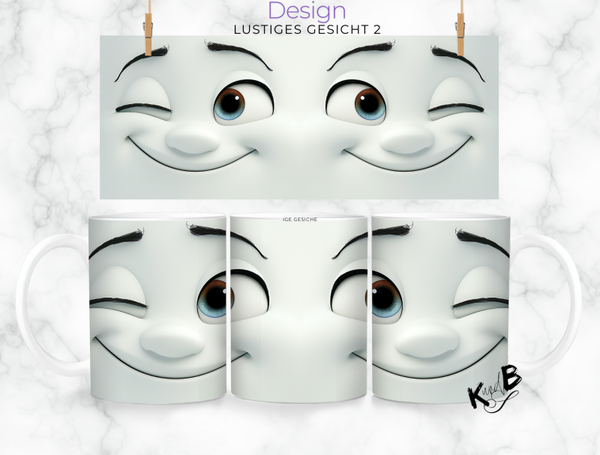 Tasse mit Motiv| Kaffeetasse | Geschenkidee - Design Lustiges Gesicht 3