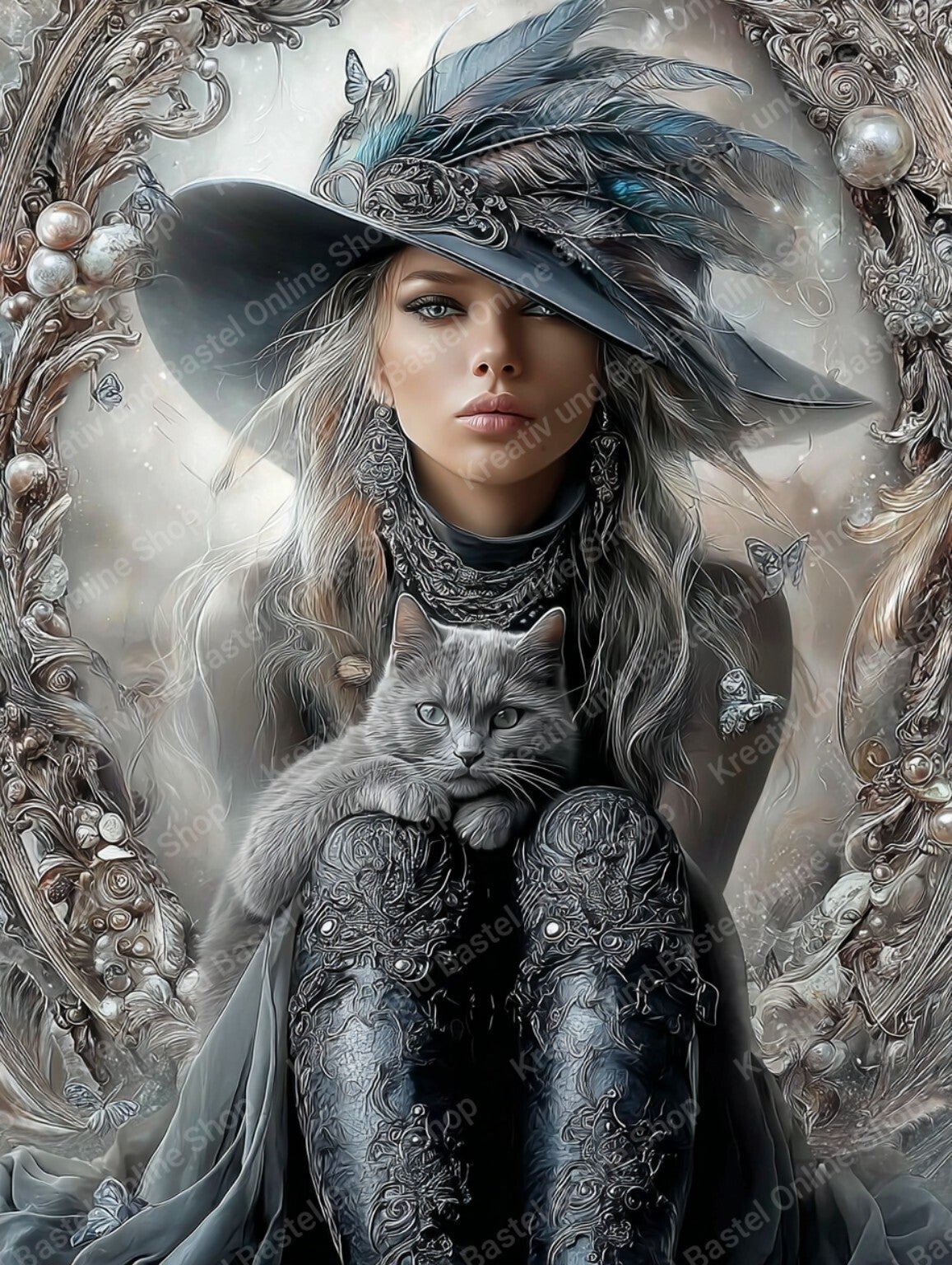 🌙 Diamond Painting  „Seelenbund – Wächterin der Stille“ (elly_a.i)