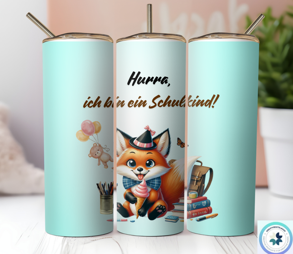 Thermobecher mit Steckdeckel "Hurra ich bin ein Schulkind"